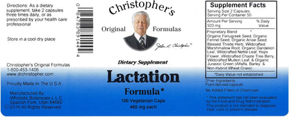 Christopher's Original Formulae Lactation Formula - 100 Capsules (Pack of 2)