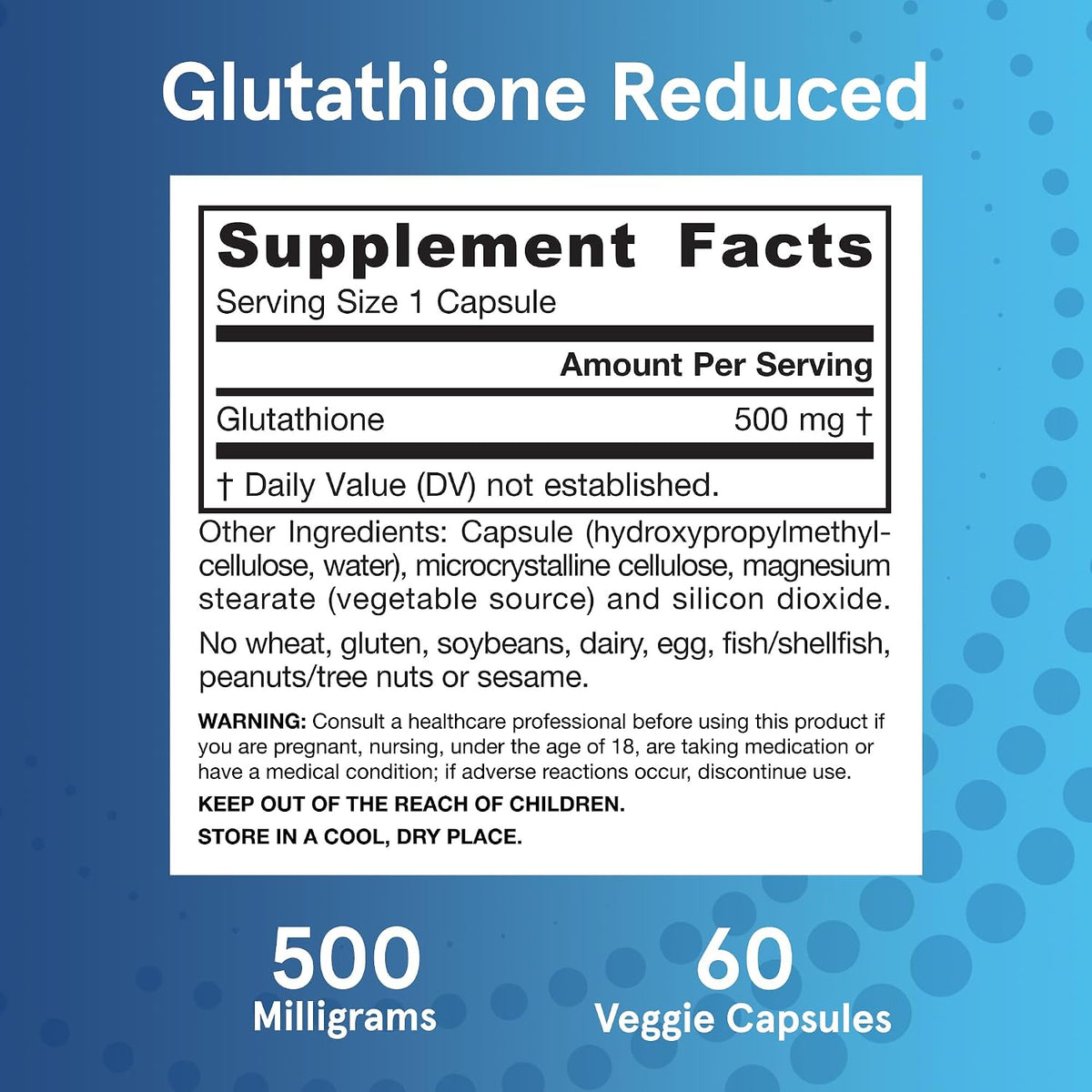 Jarrow Formulae Glutathione Reduced 500 mg – 60 Veggie Capsules - görsel 6
