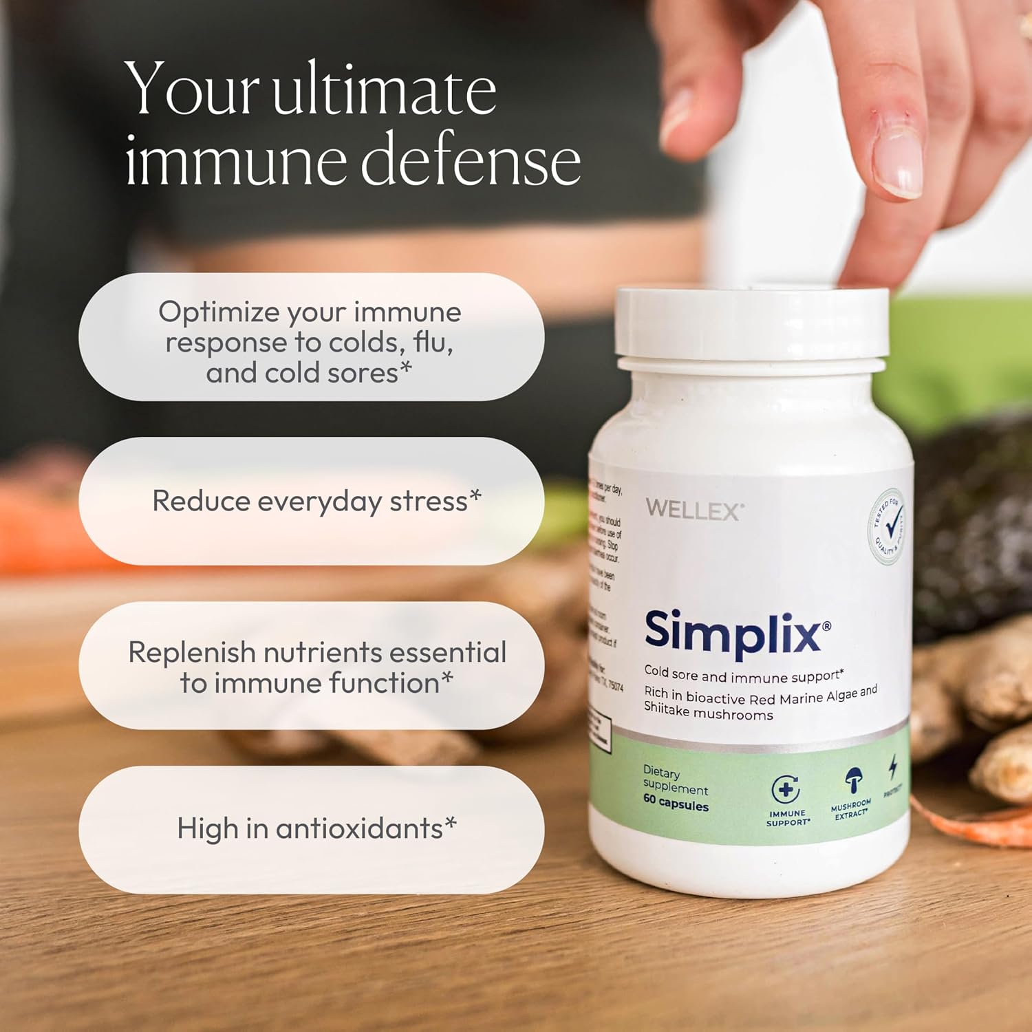 Simplix – Natural Immune Support Supplement with Mushroom & Seaweed Polysaccharides, 60 Veggie Capsules - görsel 5
