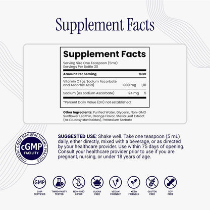 Rho Nutrition Liposomal Vitamin C – Ultra High Absorption Liquid Vitamin C Supplement