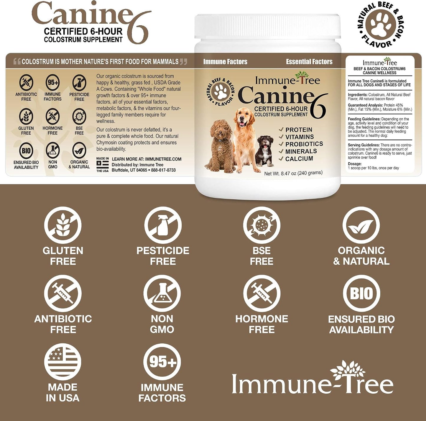 Immune-Tree Bovine Colostrum Powder for Dogs and Puppies – Immune Support, Allergy Relief, Digestive Health (240g) - görsel 5