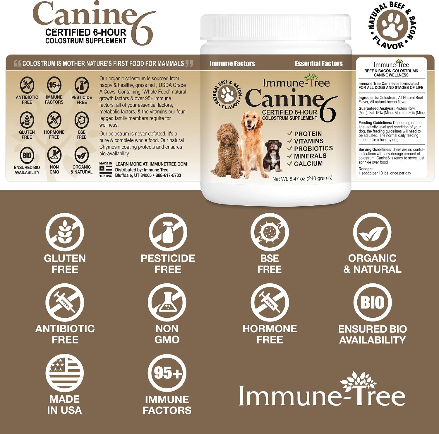 Immune-Tree Bovine Colostrum Powder for Dogs and Puppies – Immune Support, Allergy Relief, Digestive Health (240g) - görsel 5