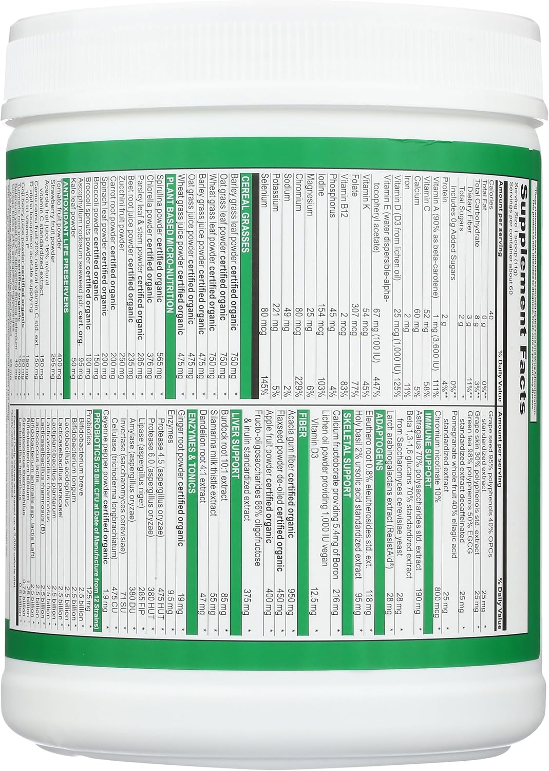 Vibrant Health Green Vibrance Powder, 660 g - görsel 2