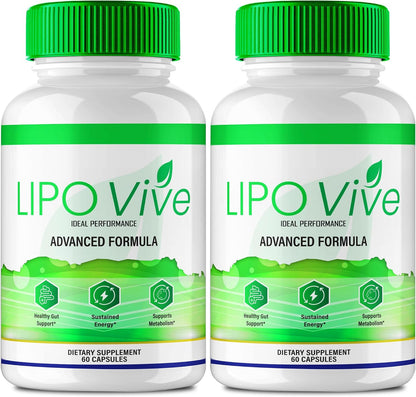 LipoVive Capsules - Official Pro Advanced Formula - All-Natural Energy Support Supplement (2 Pack)