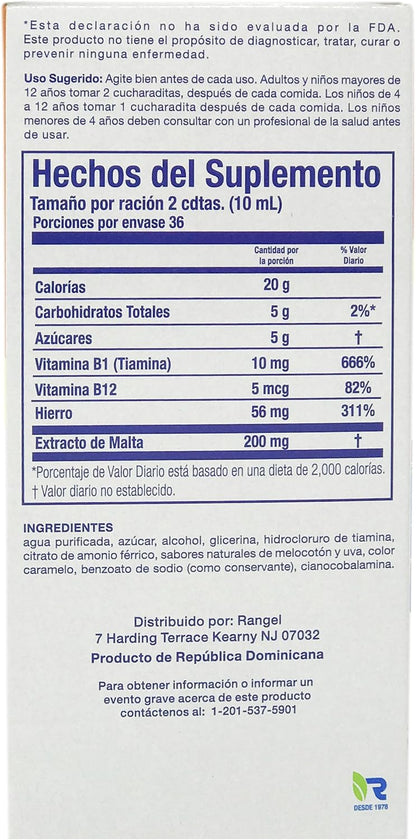 Vino Cerebrina Mineral and Vitamin Supplement Syrup, 355 ml