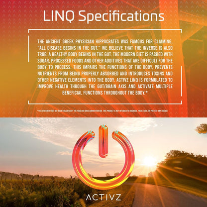 ACTIVZ LINQ - Advanced Epigenetic Formula for Brain Function, Gut Health, Skin Radiance and Immune Support - 60 Capsules