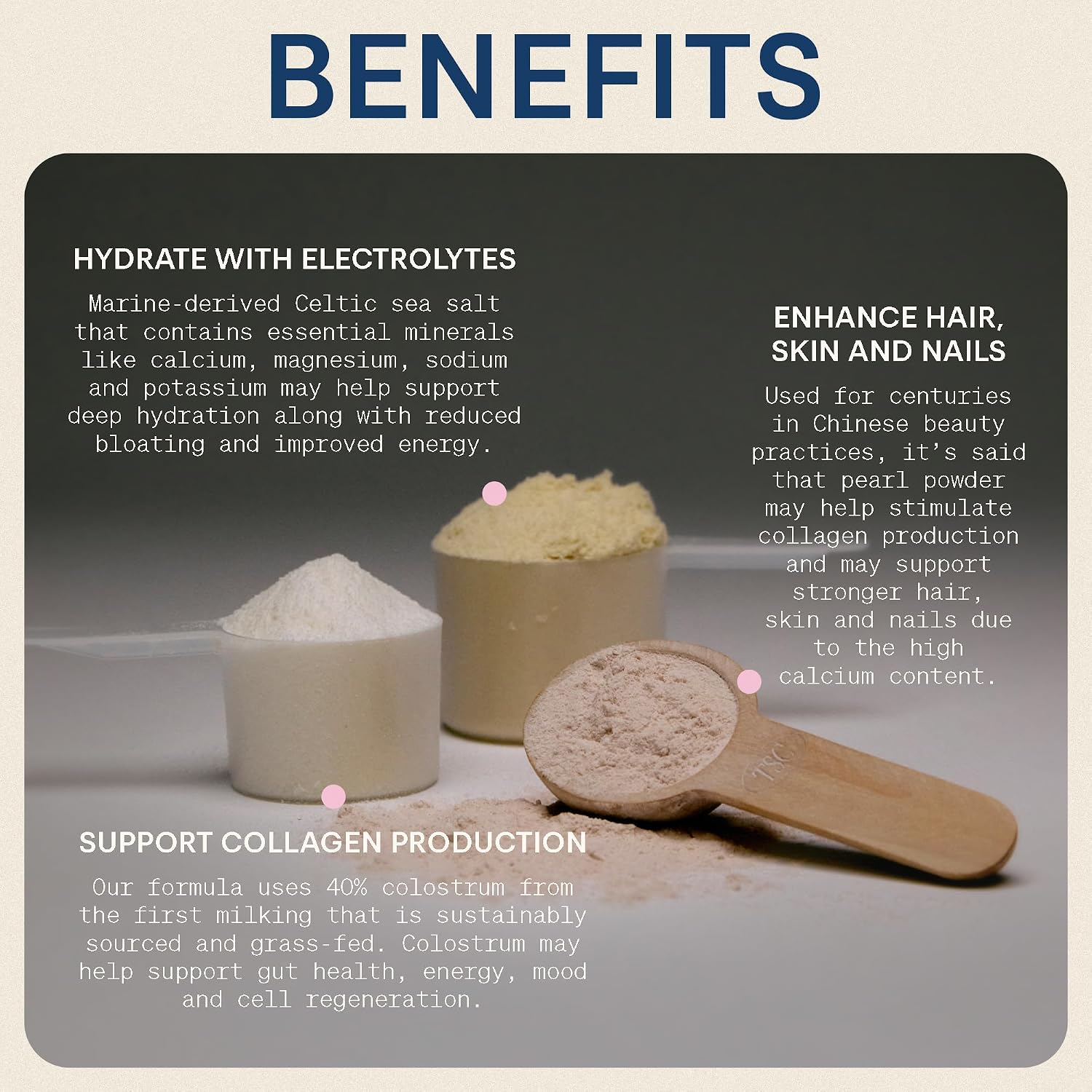 The Skinny Confidential Beauty Salt Hydration Powder with Grass-Fed Colostrum, Electrolytes & Pearl Powder - görsel 3