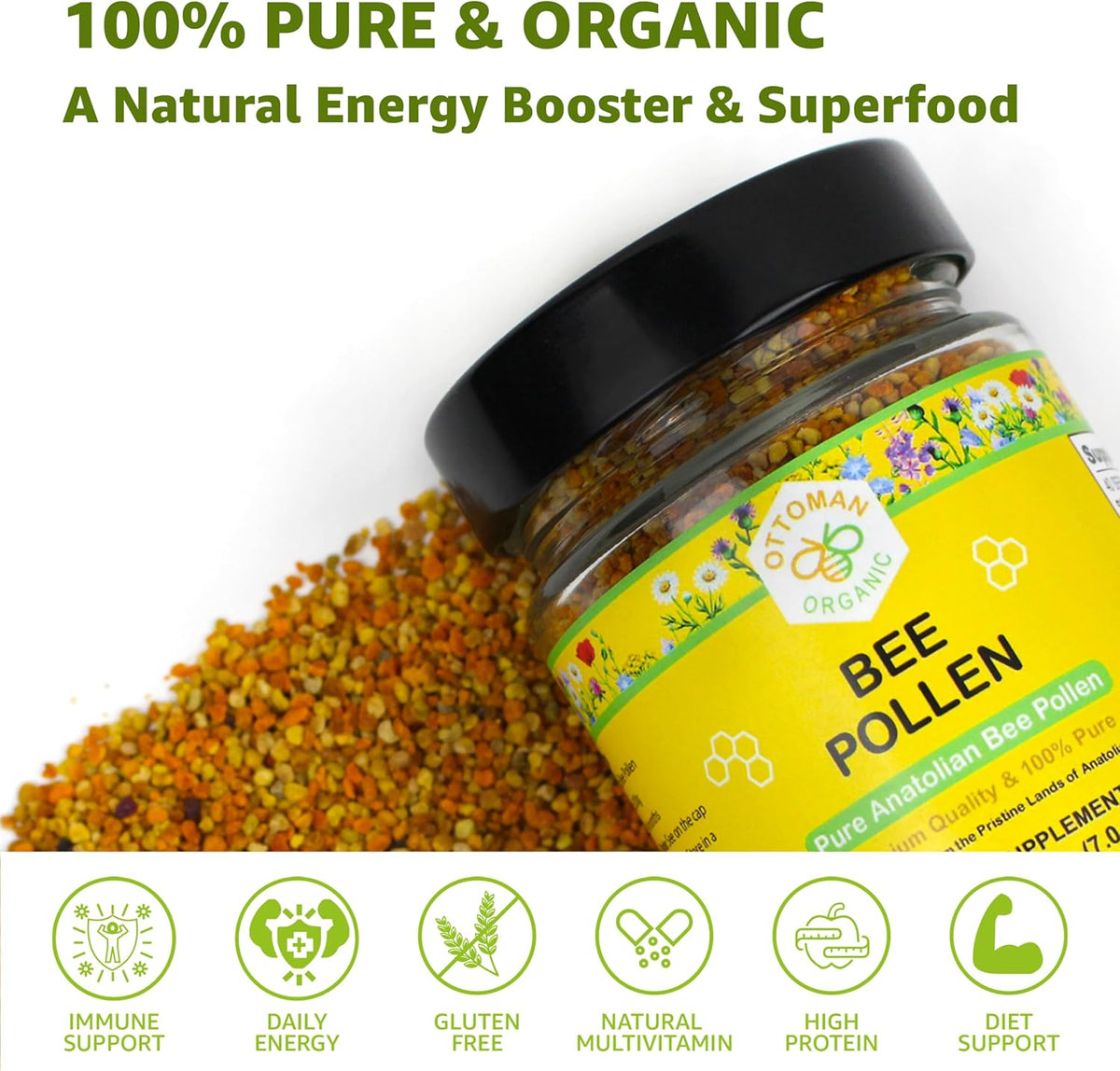 Bee Pollen 200g | EU Organic Certified | Ottoman Organic - görsel 2
