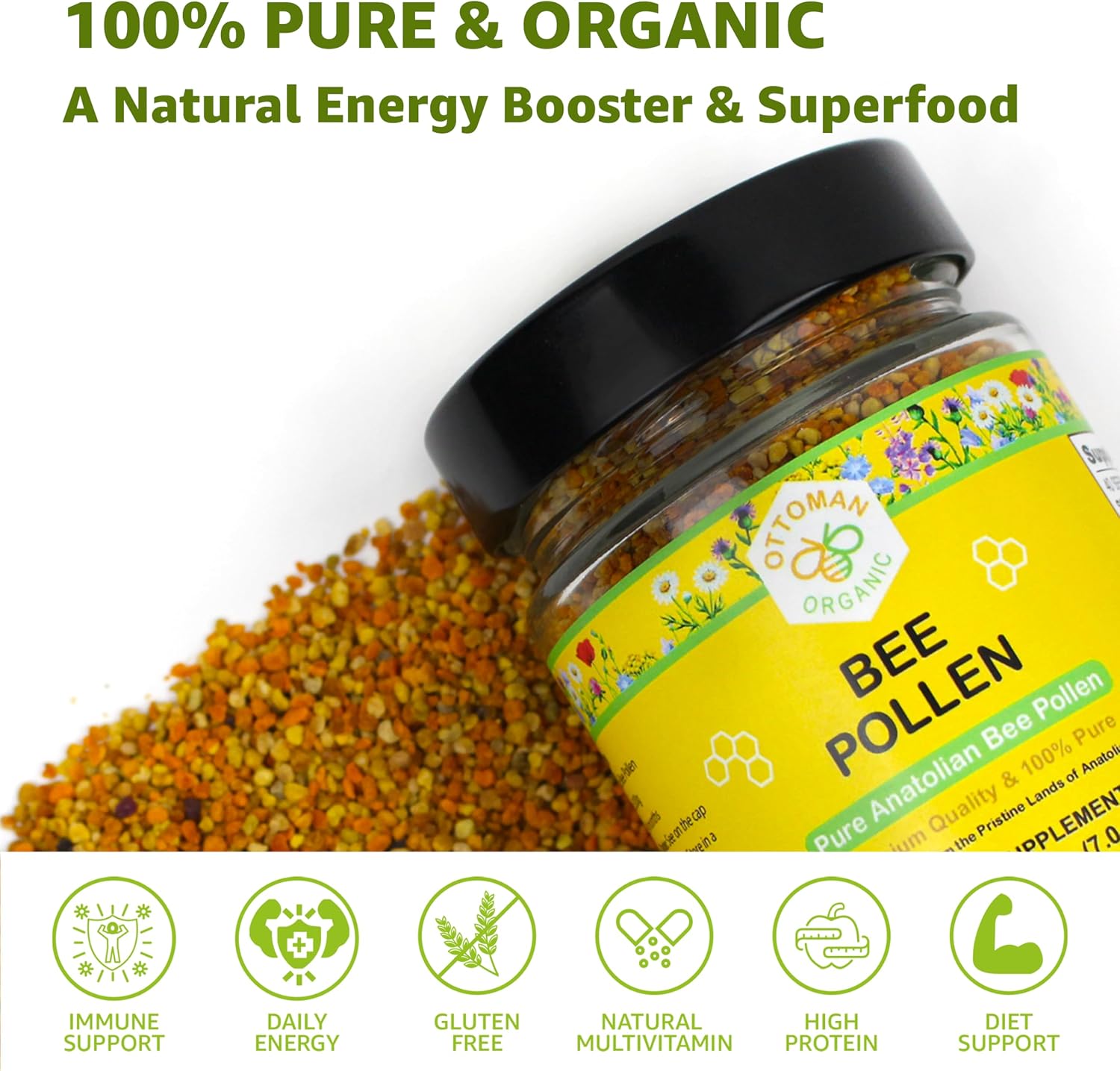 Bee Pollen 200g | EU Organic Certified | Ottoman Organic - görsel 2
