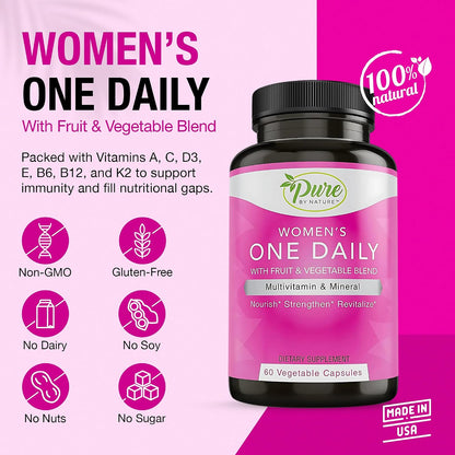 Pure By Nature One-Daily Multivitamin for Women, 60 Tablets