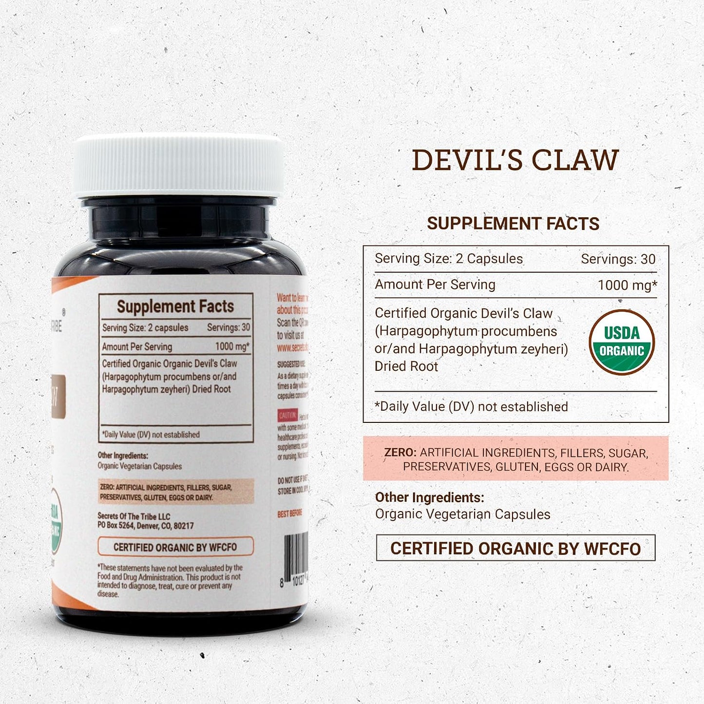 Secrets of the Tribe Devil's Claw Organic Capsules - görsel 4