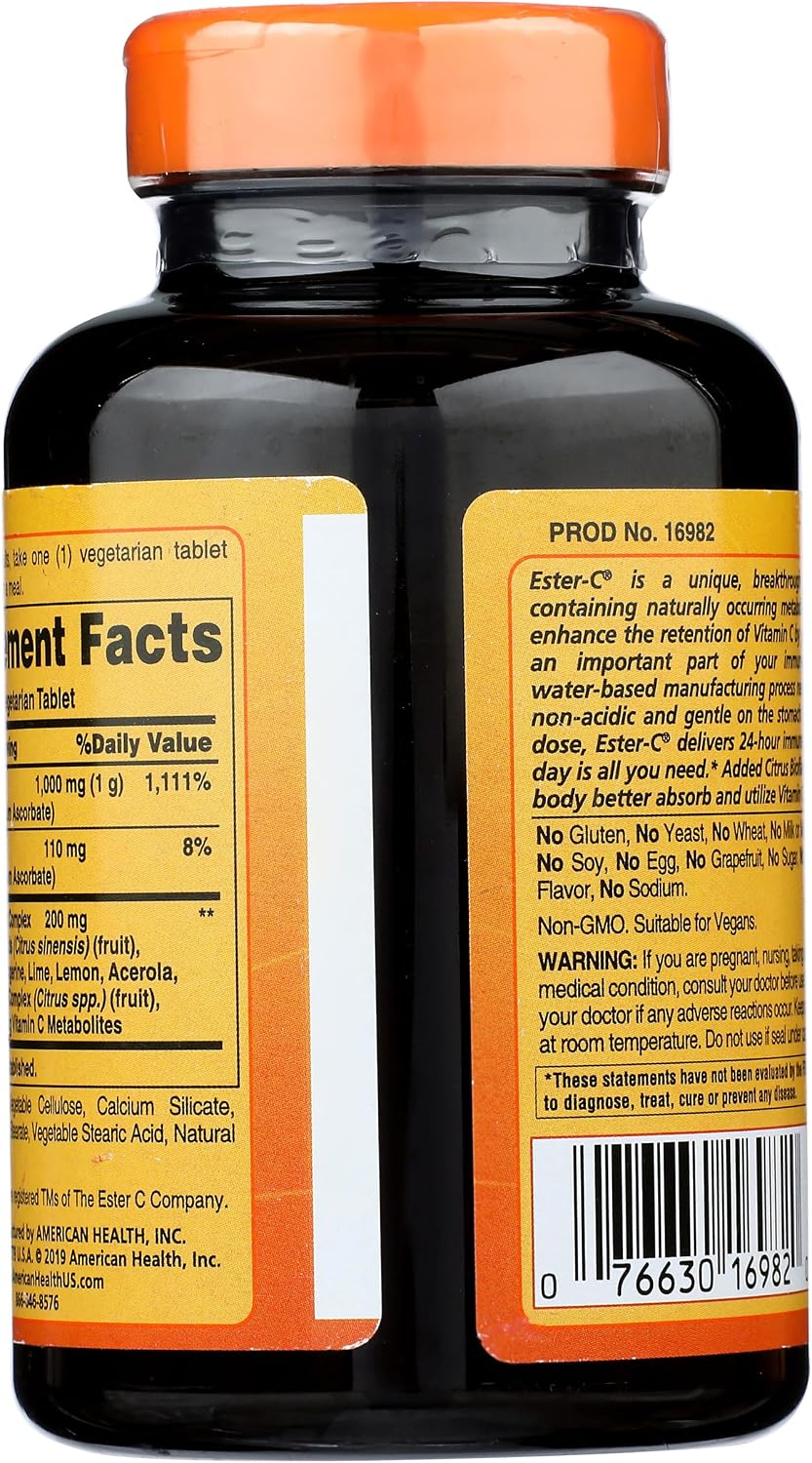 American Health Ester-C Vitamin C with Citrus Bioflavonoids - 1000 mg, 120 Veggie Tablets - görsel 3