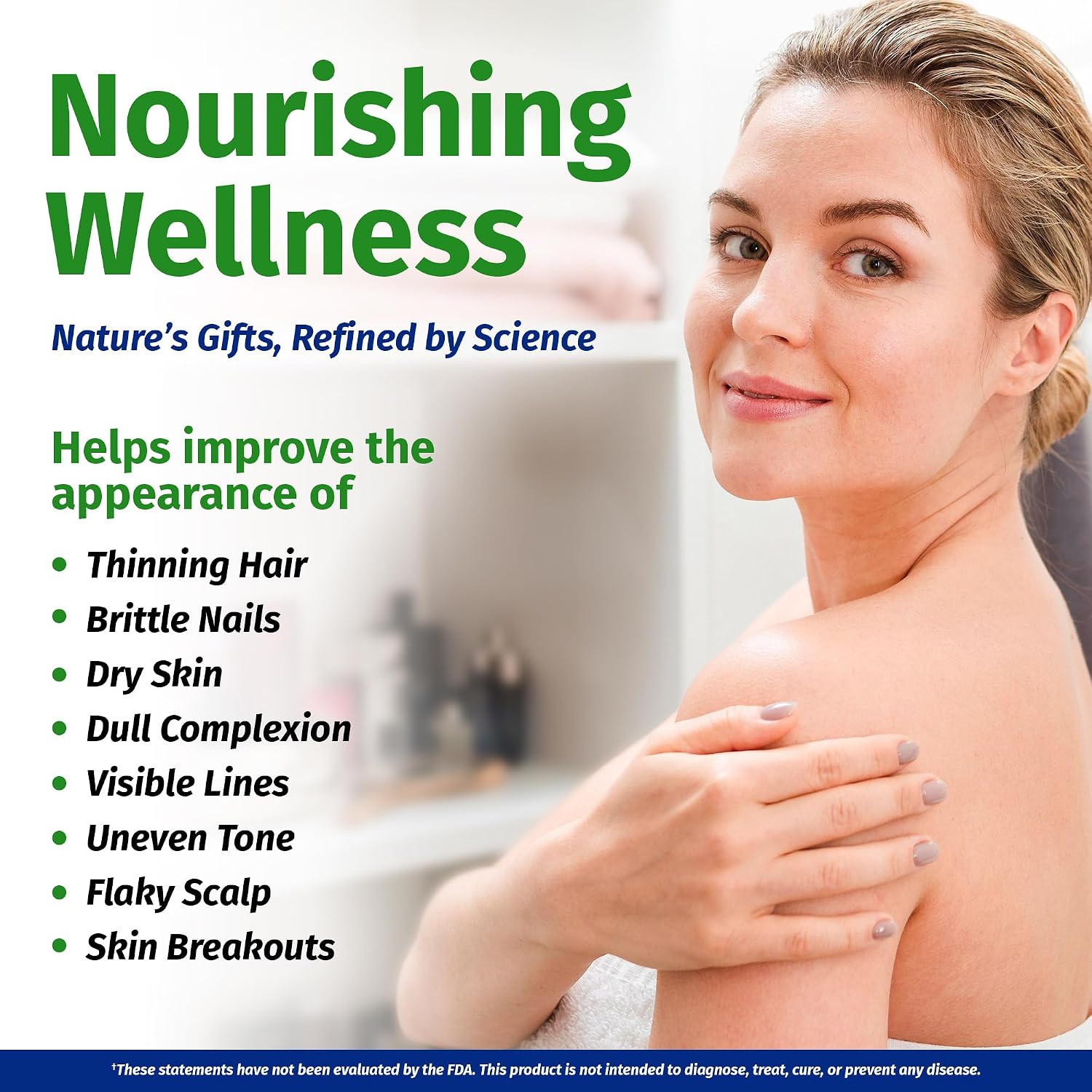 1 Body Hair Skin & Nails with Biotin, Vegan Vitamins, 60 Capsules - görsel 6