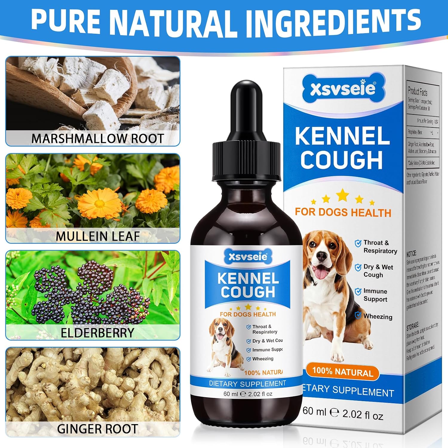 Kennel Cough Treatment Drops for Dogs, Natural Dog Supplement Herbal Kennel Cough Drops for All Breeds & Size Dog - görsel 5