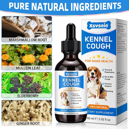 Kennel Cough Treatment Drops for Dogs, Natural Dog Supplement Herbal Kennel Cough Drops for All Breeds & Size Dog