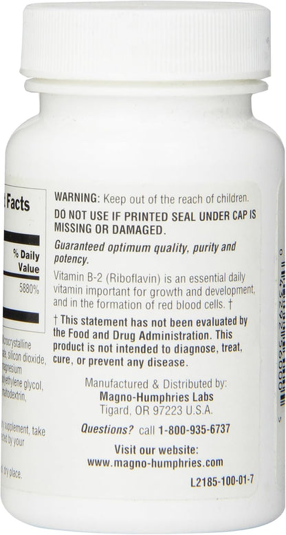 Optimum Vitamin B2 Tablets, 100mg, 100 Tablets