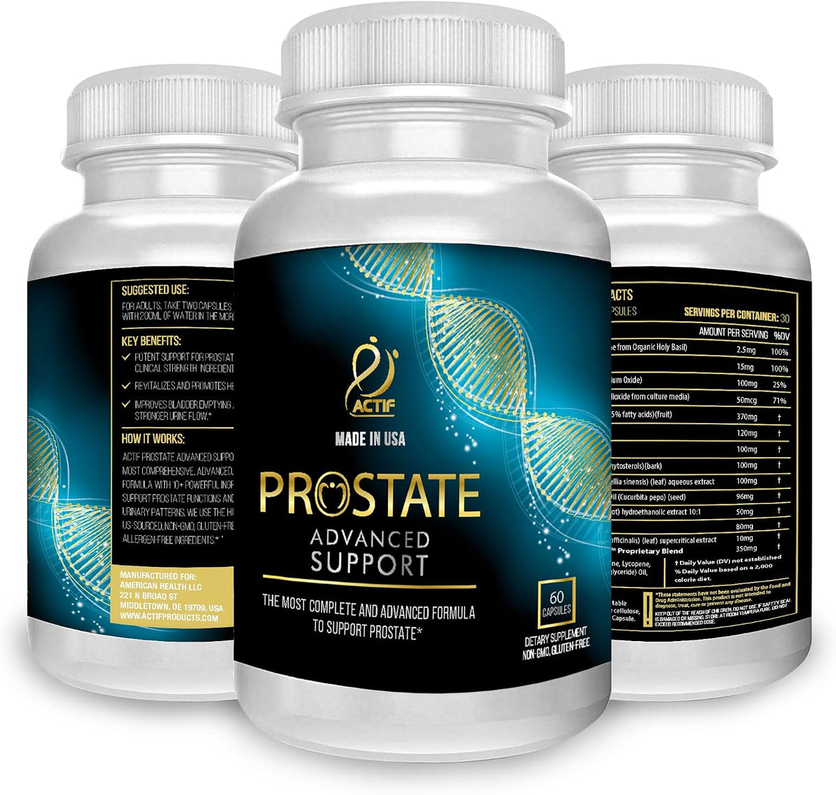 ACTIF Prostate Advanced Support - 60 Capsules - görsel 3