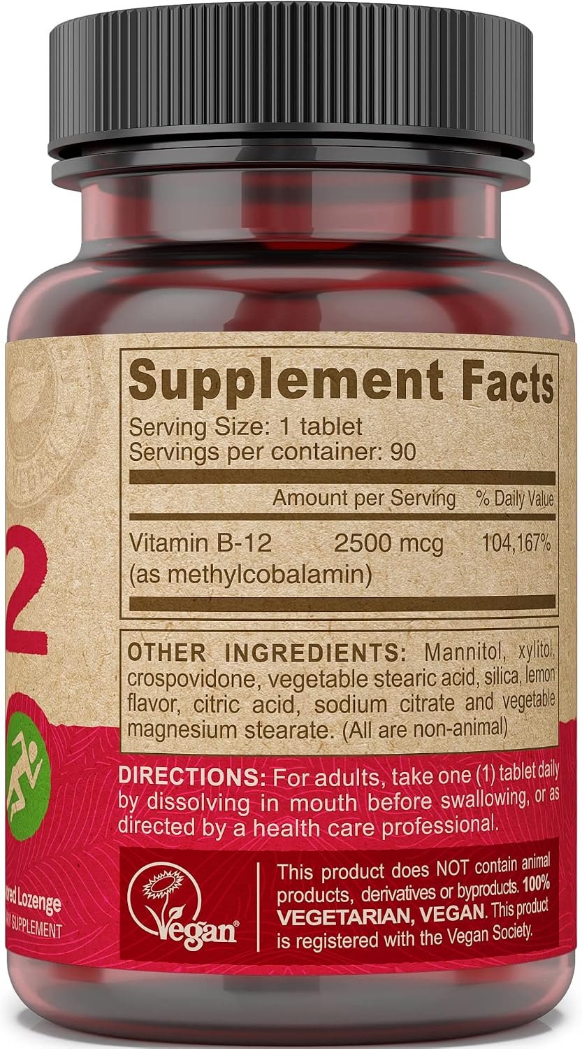 DEVA Nutrition Vegan Sublingual Fast Dissolving B12 Tablets, 2500 mcg, 90 Tablets - görsel 3