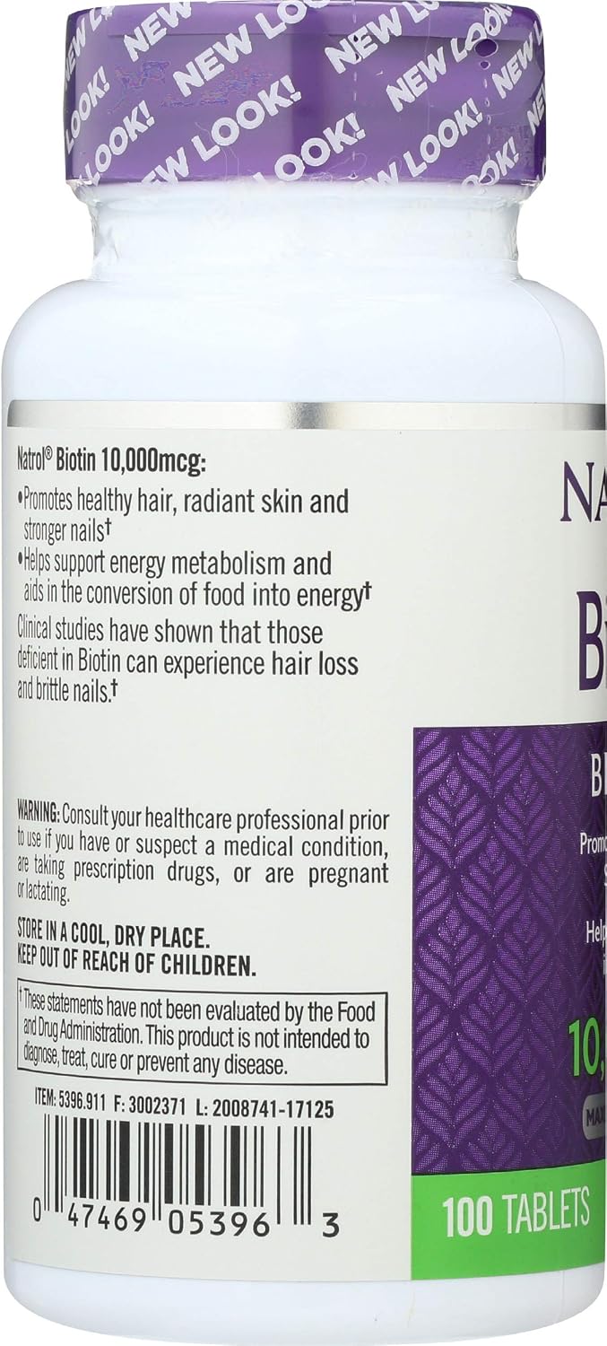 Natrol Biotin 10,000 mcg 100 Tablets - görsel 4