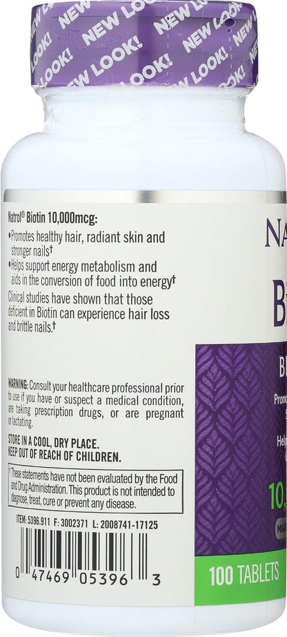 Natrol Biotin 10,000 mcg 100 Tablets