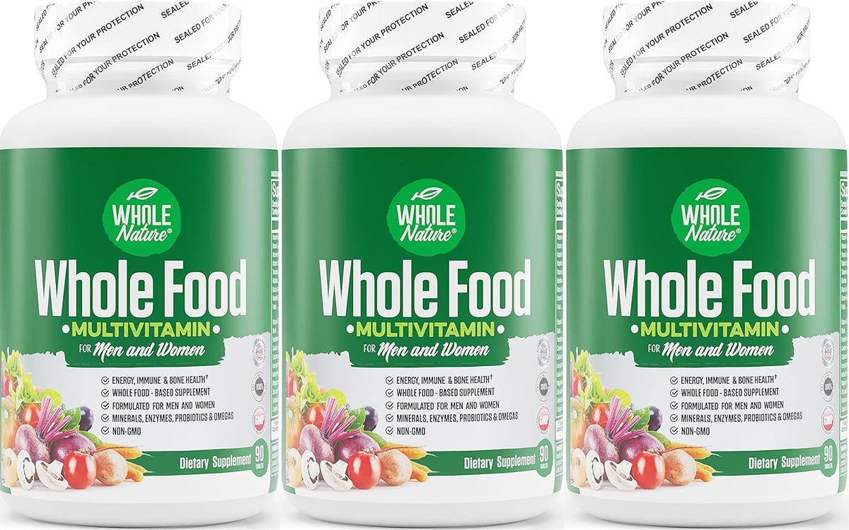 Whole Nature Whole Food Multivitamin - Complete Daily Superfood for Men and Women with Digestive Enzymes, Probiotics, and Omegas (2 Bottles) - görsel 10