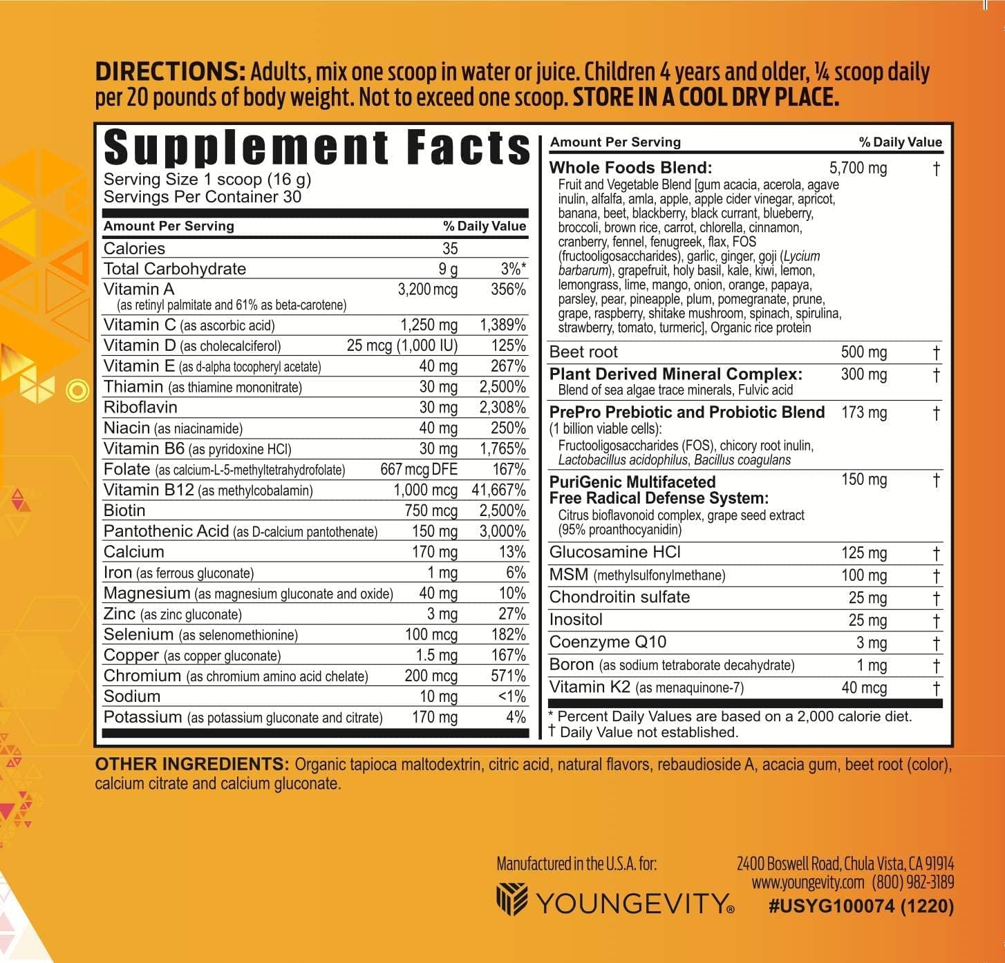 Youngevity Beyond Tangy Tangerine 2.5 Tropical Tangerine - Ultimate Multivitamin and Mineral Complex - görsel 2