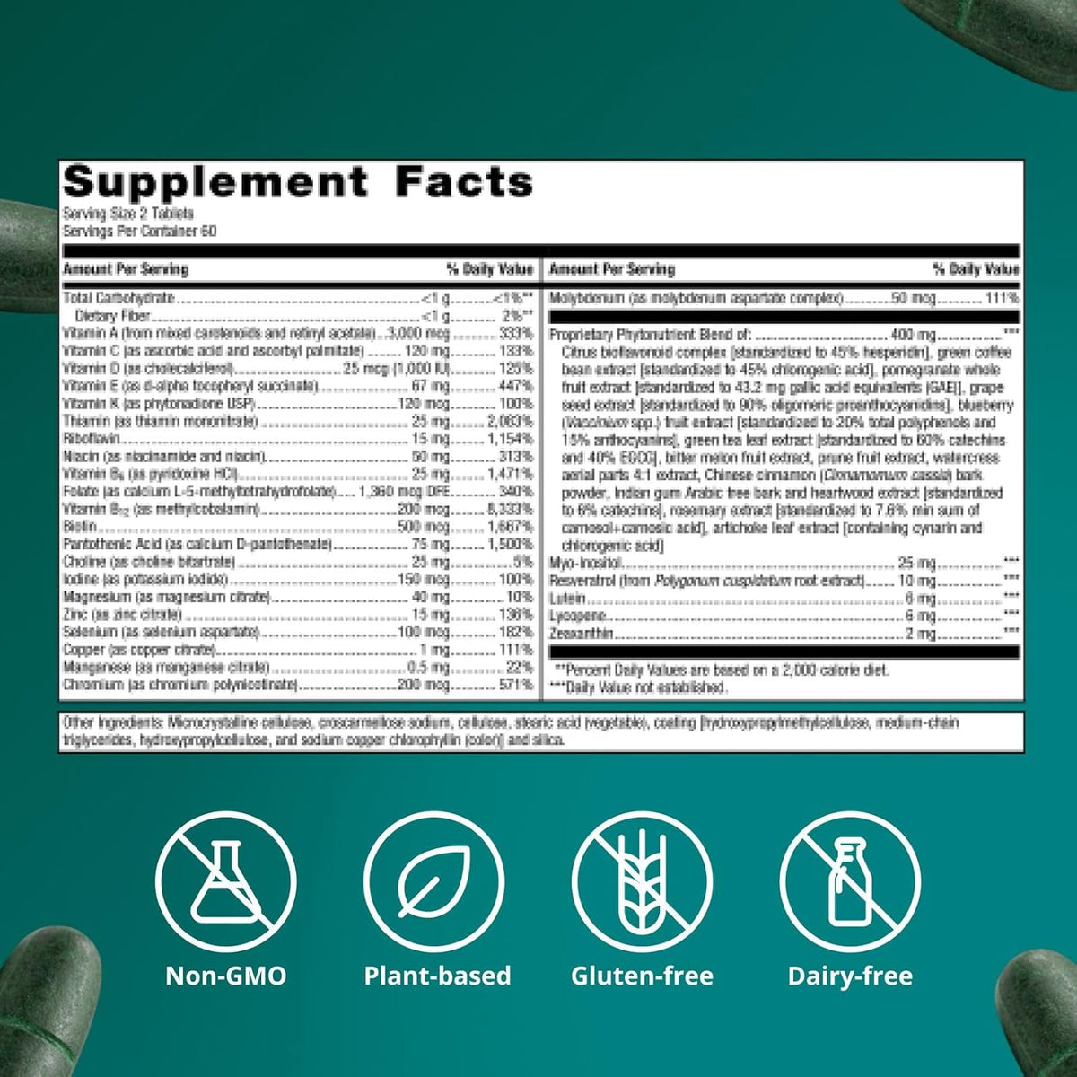 Metagenics PhytoMulti Multivitamin Without Iron - 120 Tablets - görsel 5