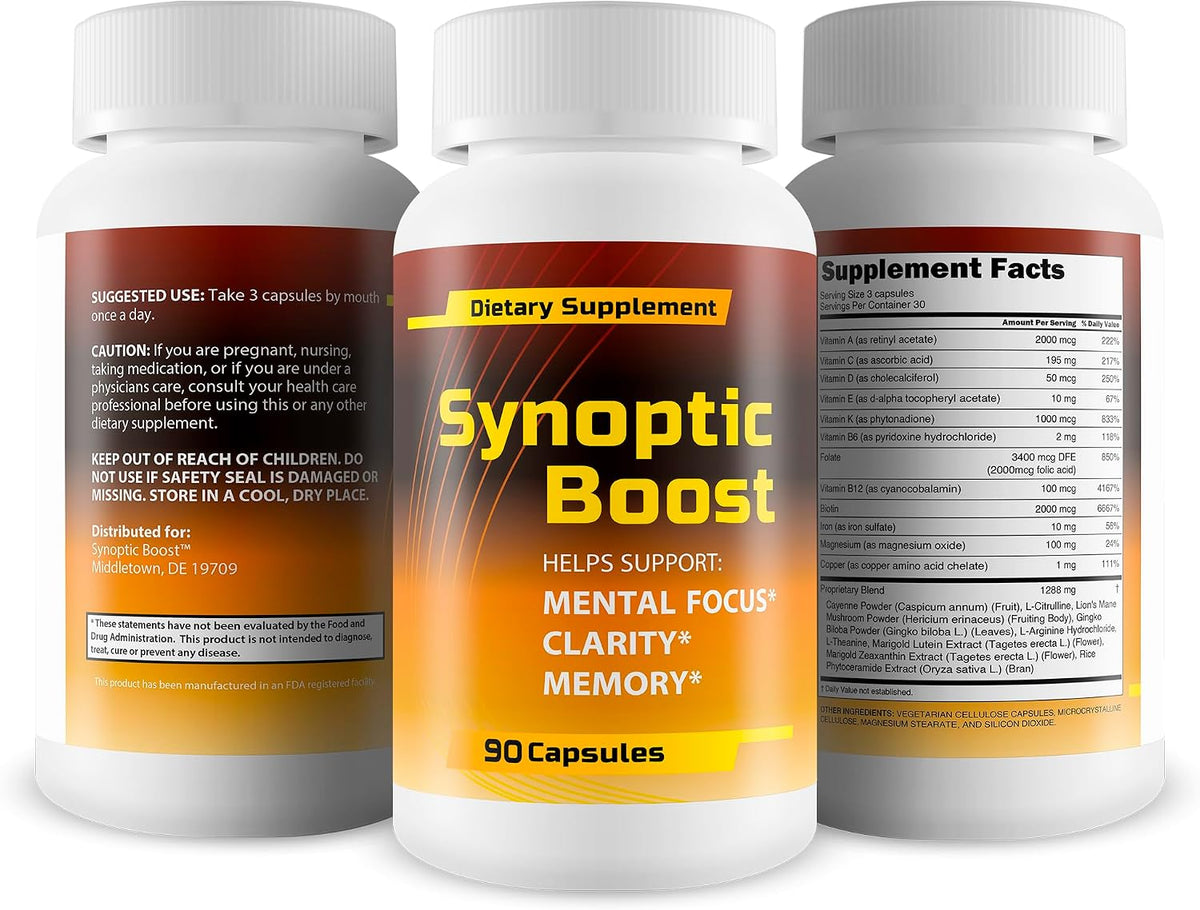 Synoptic Boost Nootropic Food Supplement - Memory, Focus & Mental Clarity Formula - görsel 4