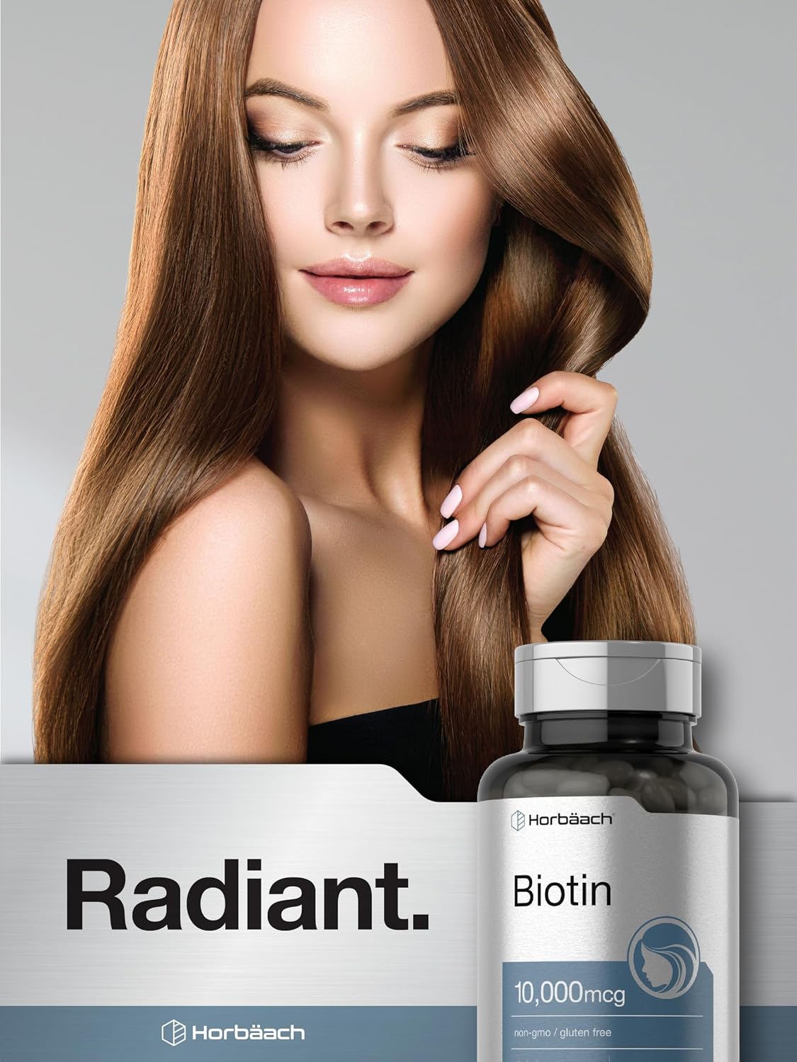 Horbäach Biotin 10,000 mcg - 200 Soft gel capsule Capsules - Vitamin B7 Supplement - görsel 7