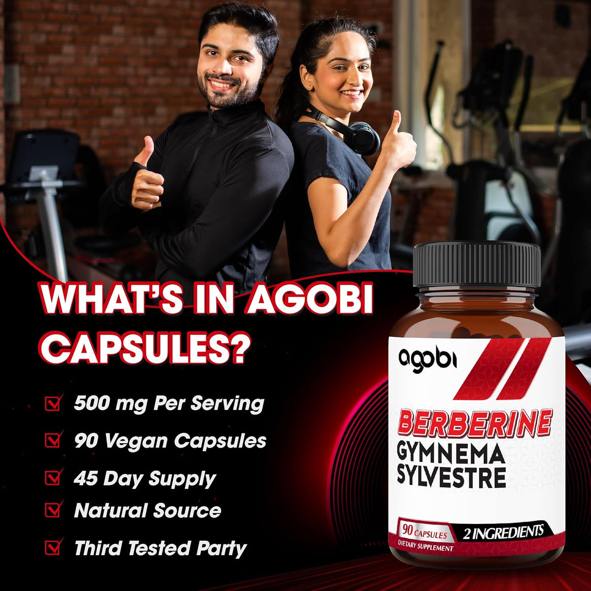 Agobi Berberine Supplements 500mg with Gymnema Sylvestre - Super Concentrated Formula - görsel 5