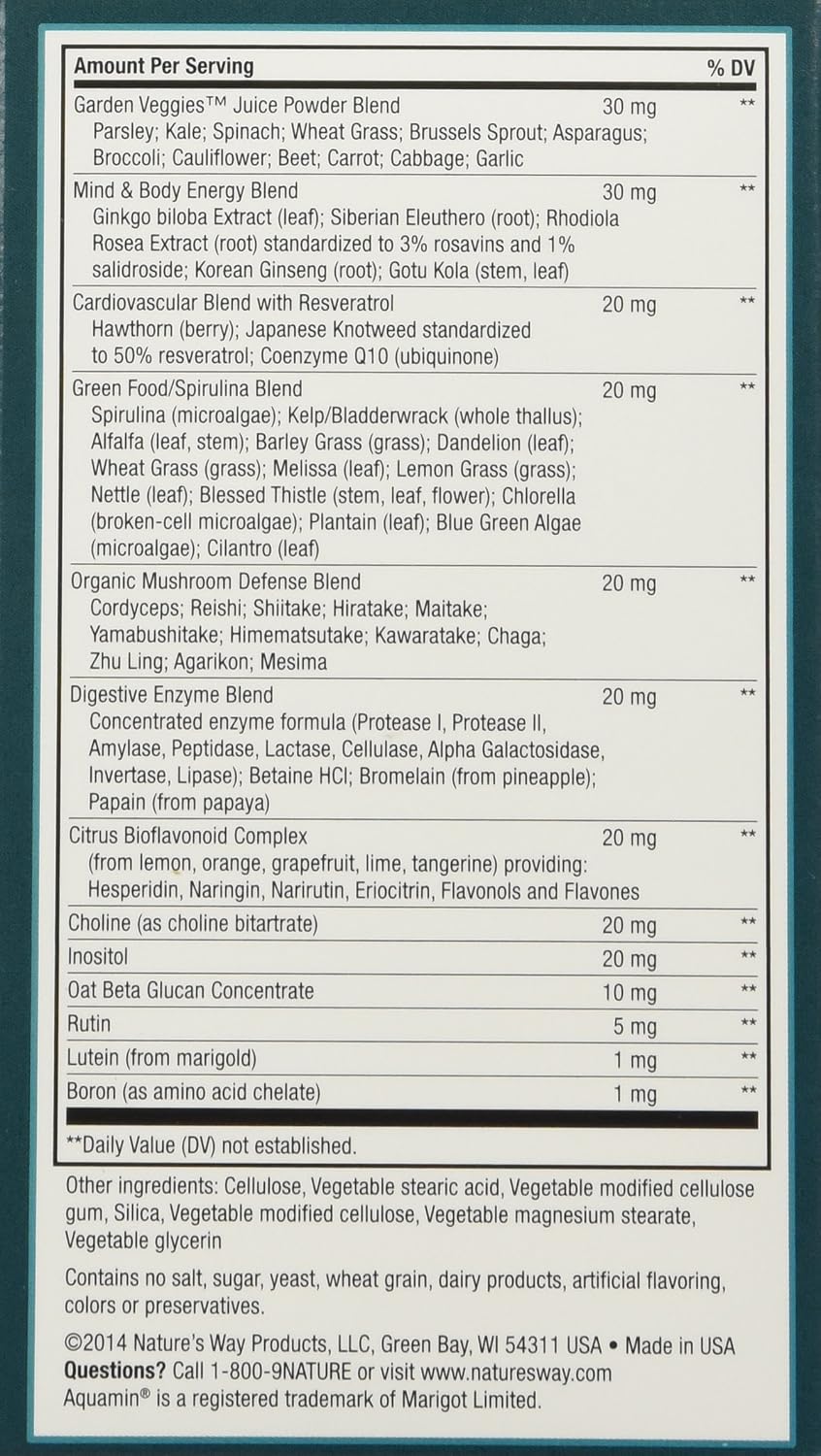 Nature's Way Alive! Once Daily Men's 50+ Multivitamin, Ultra Potency, Food-Based Blends, 60 Tablets (Pack of 2) - görsel 3