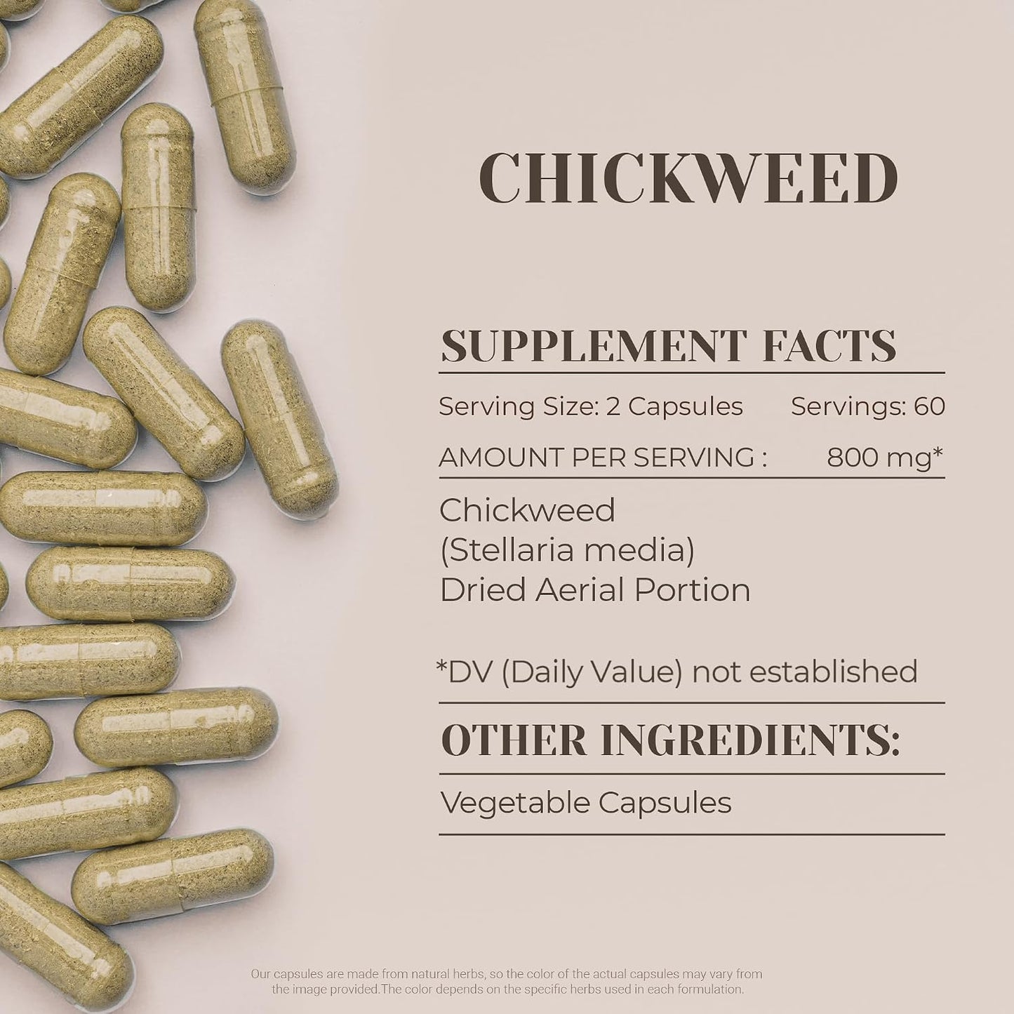 Garden Organics Chickweed 120 Capsules - High Potency Herbal Food Supplement - görsel 3