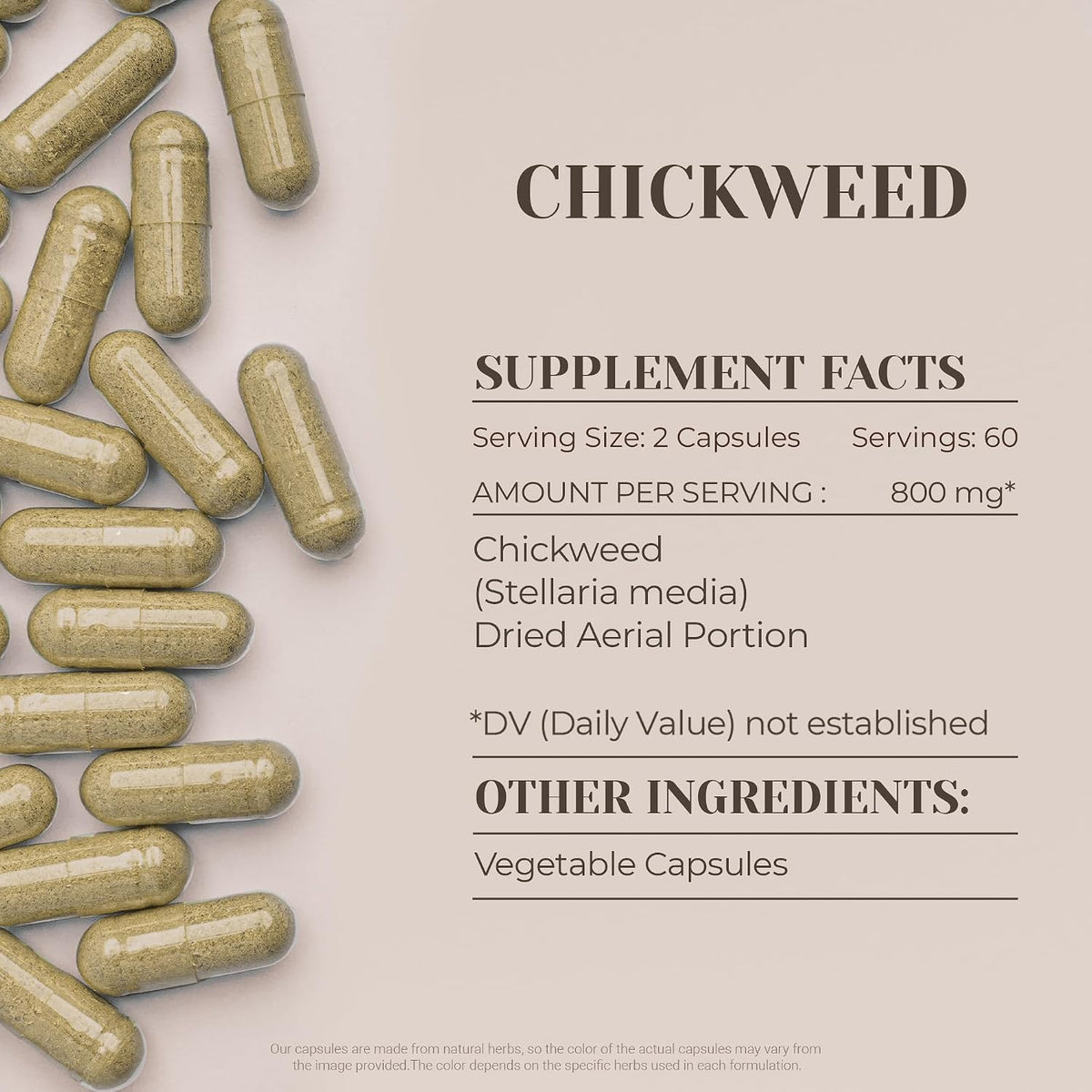 Garden Organics Chickweed 120 Capsules - High Potency Herbal Food Supplement - görsel 3