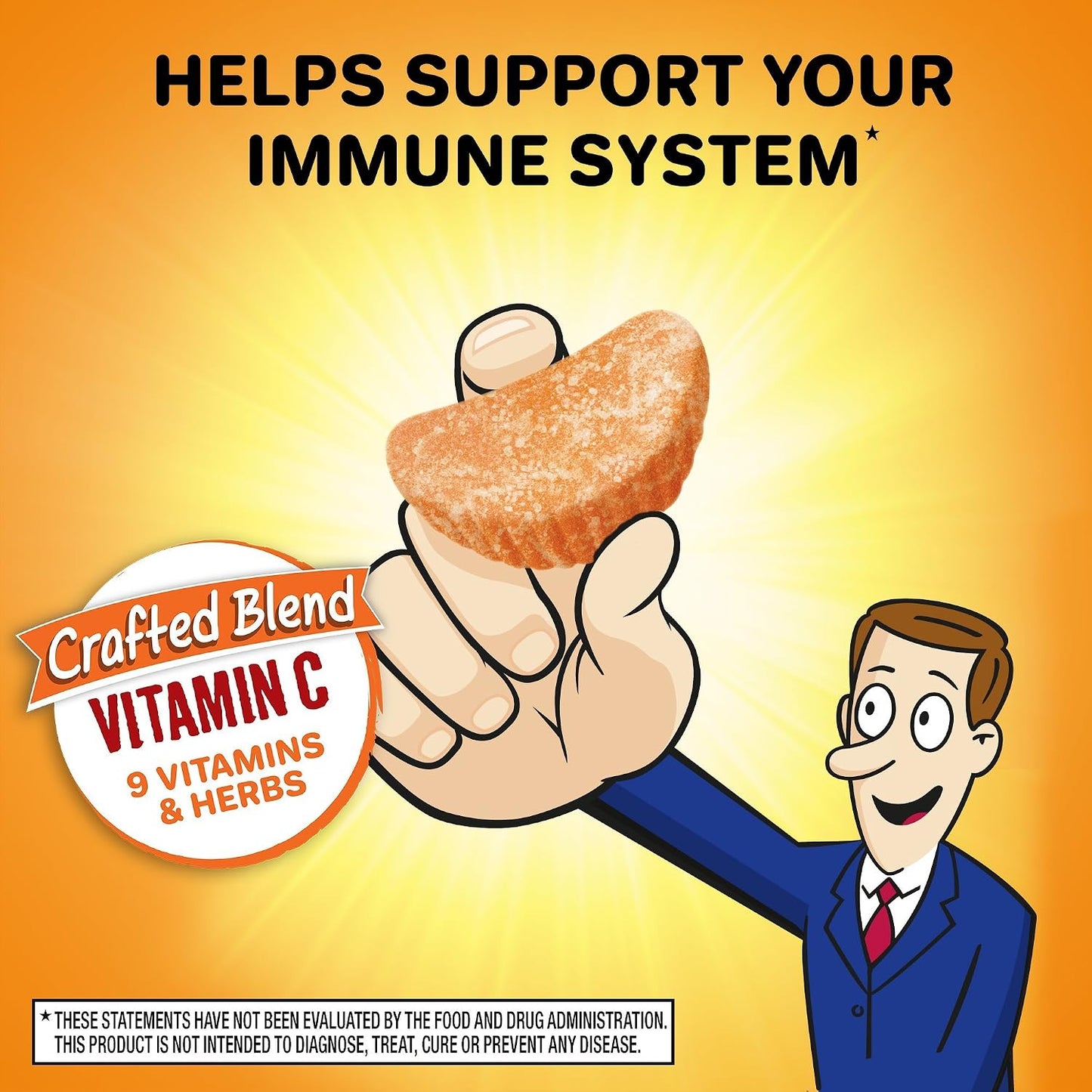 Airborne 750mg Vitamin C Immune Support Supplement Gummies for Adults, Zesty Orange Flavour, Gluten-Free Crafted Blend with Powerful Antioxidants Vitamins A C & E, 63 Gummies (2 Pack) - görsel 2
