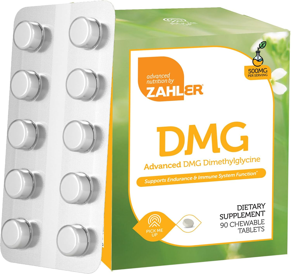 Zahler DMG 500mg – Dimethylglycine Supplement for Endurance & Immune Support – 90 Chewable Tablets - görsel 1