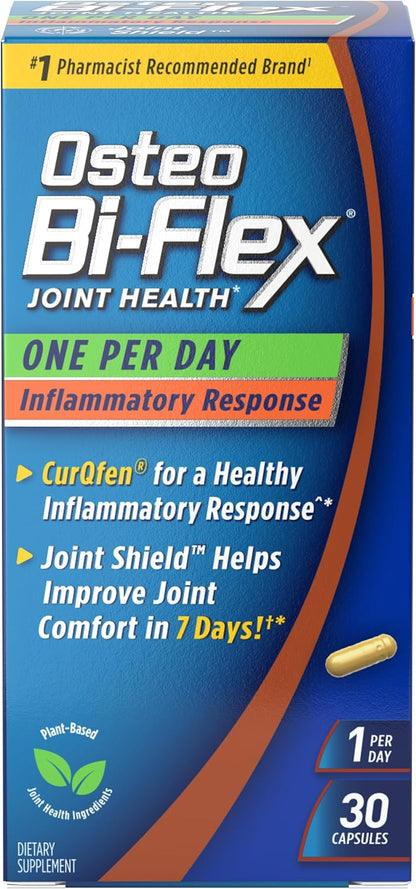 Osteo Bi-Flex One Per Day Inflammatory Response – CurQfen Plant-Based Supplement, 30 Capsules