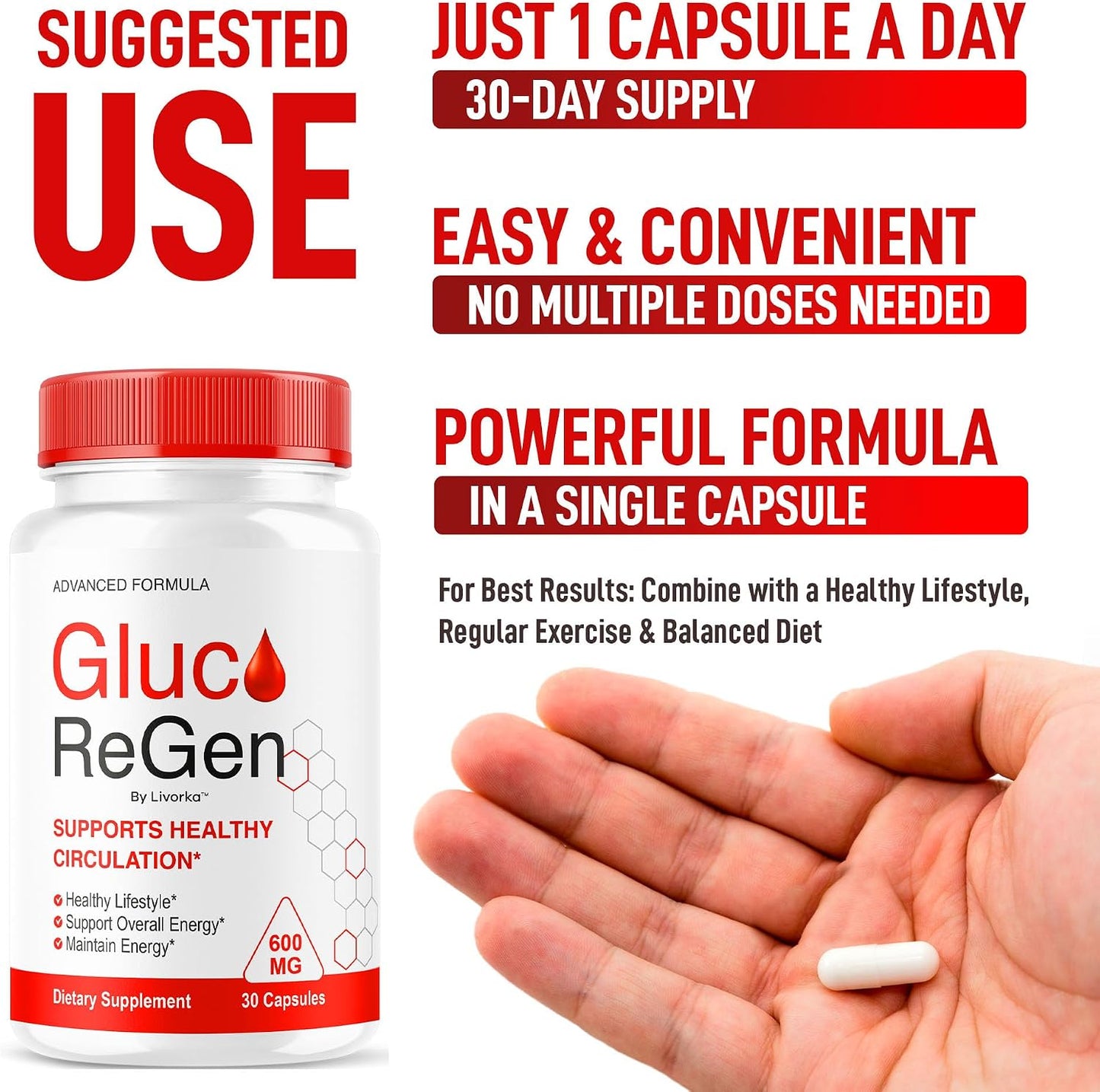 GlucoRegen Capsules – Premium Advanced Support Formula (Pack of 5, 150 Capsules) - görsel 4