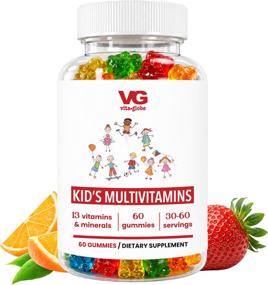 VITA GLOBE Children's Multivitamin Gummies – with Elderberry, Vitamin C & Zinc, Daily Immune & Wellness Support, 60 Gummies