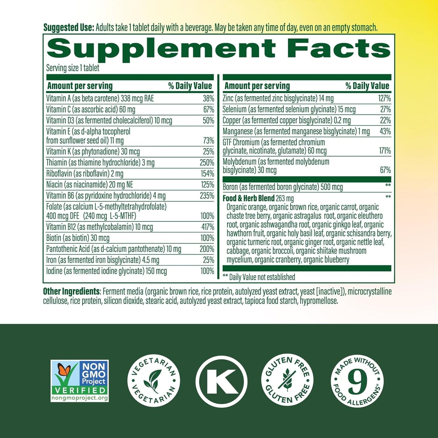 MegaFood Multivitamin for Women 40+ One Daily - with Methylated B12, Methyl Folate, Vitamin D3, C and Zinc - 60 Tablets - görsel 2