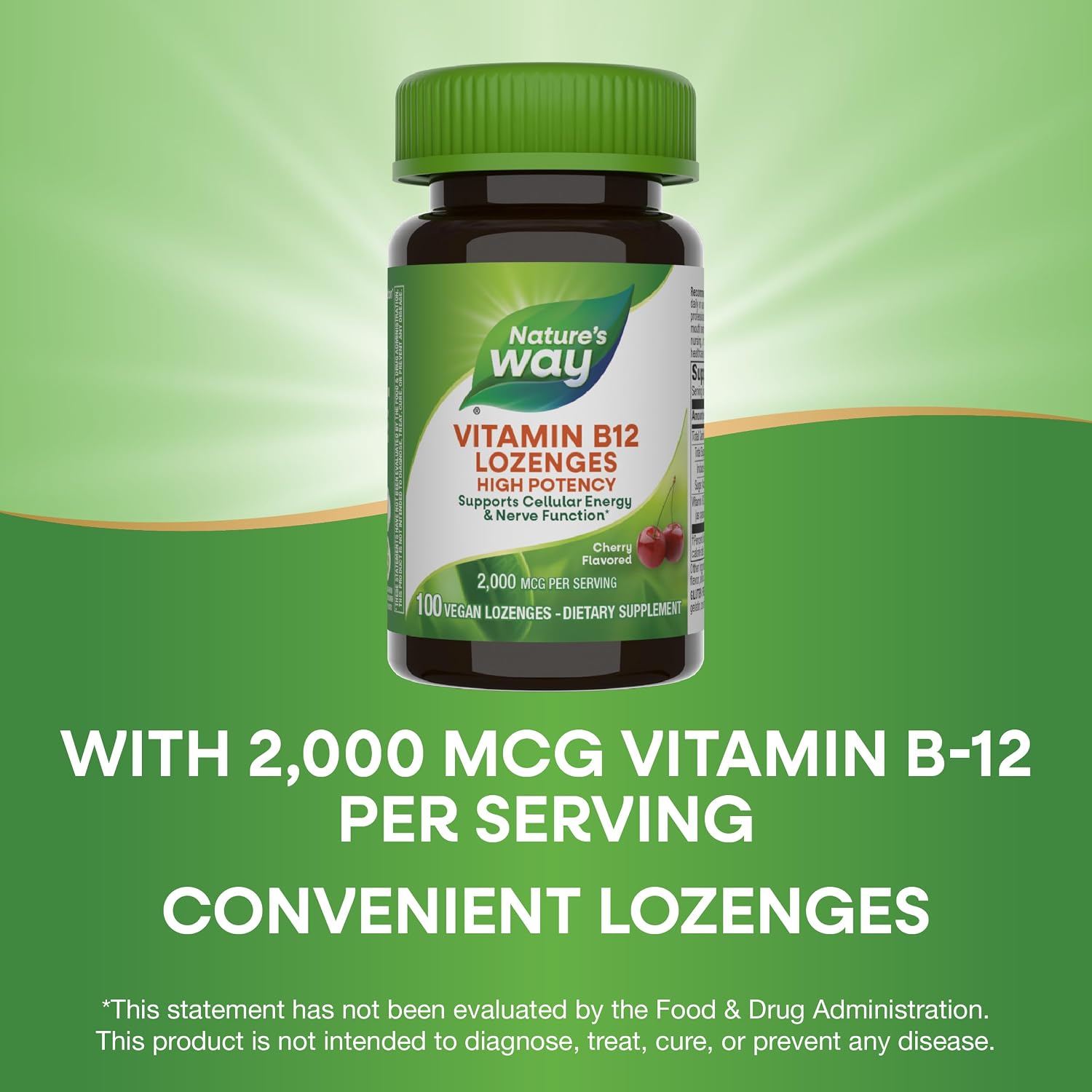 Nature's Way Vitamin B12 Lozenges, 100 Lozenges per Bottle (Pack of 2) - görsel 5