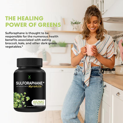 Sulforaphane+ 602mg – Broccoli Seed Extract & Moringa Supplement