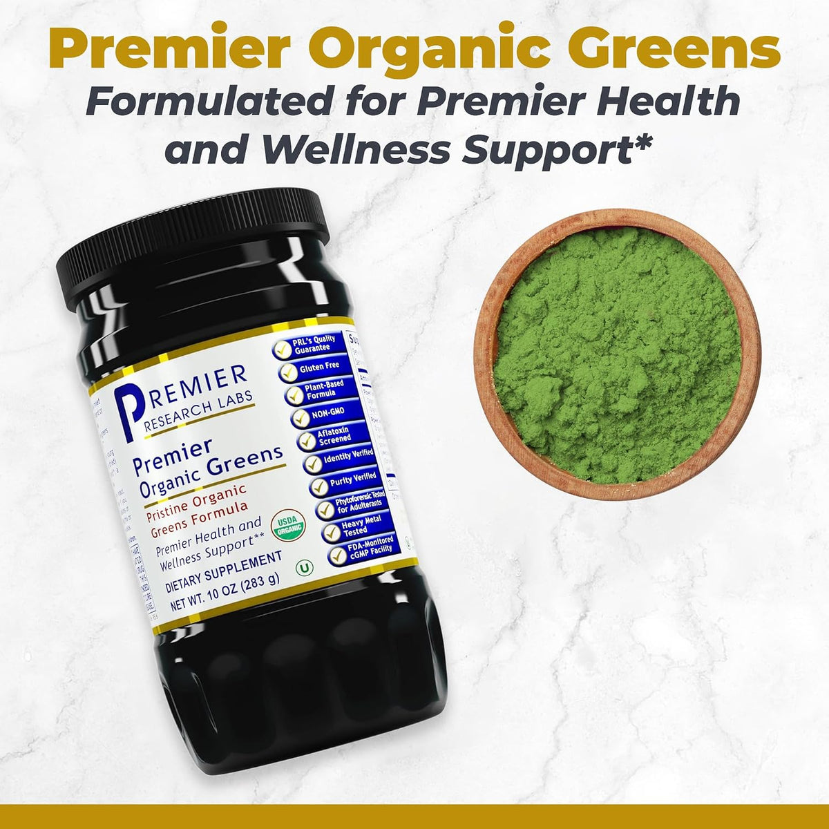 Premier Research Labs Premier Organic Greens - Super Greens Powder, 10 oz - görsel 2