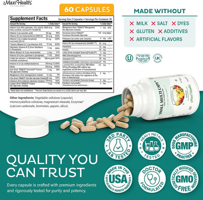 Maxi Health Multivitamin – Easy-to-Swallow Capsules with 30 Nutrients, Iron & Probiotics for Daily Wellbeing Support (60 – Image 6