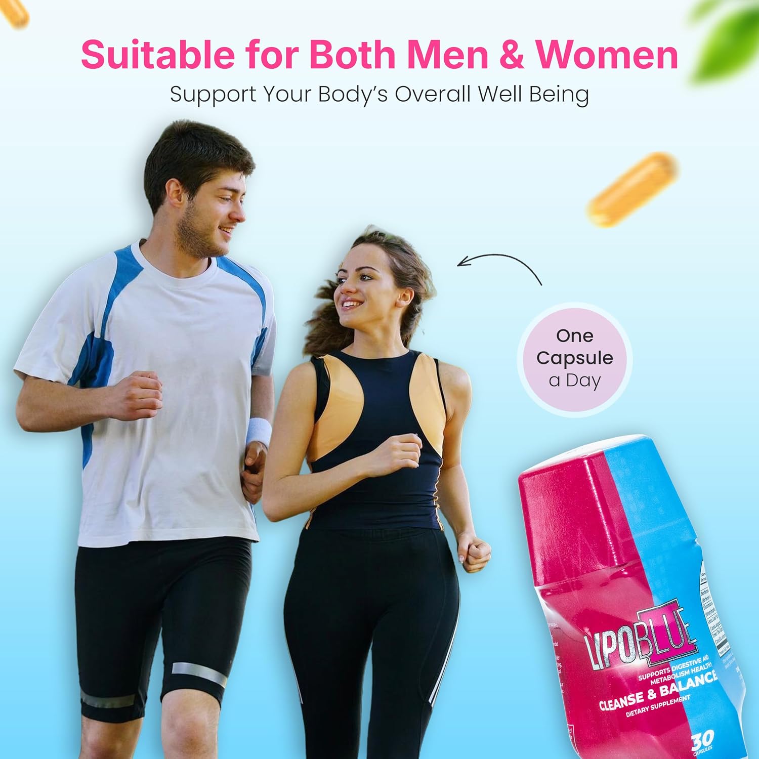 Natural Supplement for Wellbeing Support - 30 Day Supply, Convenient Once Daily Capsule - LIPOBLUE - görsel 5