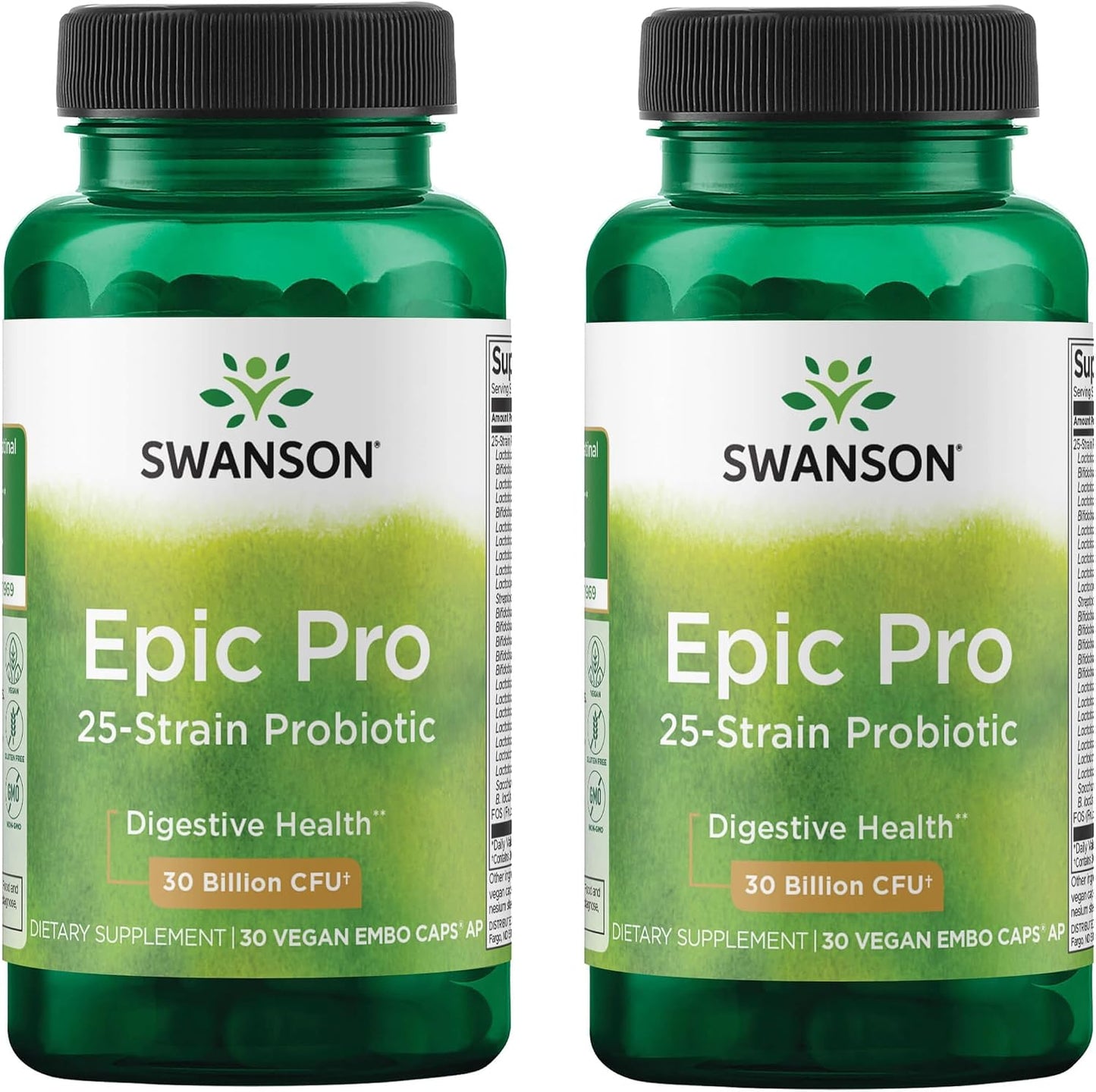 Swanson Epic-Pro 25-Strain Probiotic with Prebiotic FOS – 30 Billion CFU (30 Vegan DRcaps) - görsel 9