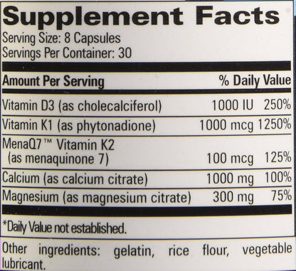Progressive Labs Osteo-Mins PM with Vitamin D Plus K1 and K2 Food Supplement, 240 Capsules