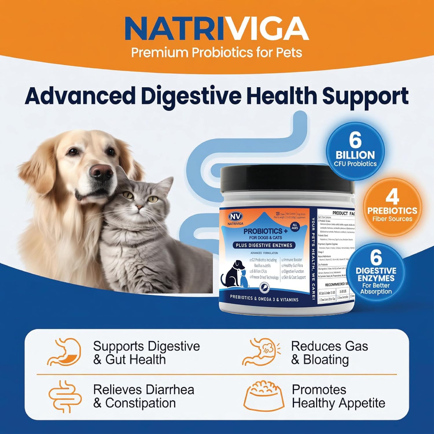 NATRIVIGA Freeze-Dried Probiotics for Dogs – Chicken Flavour (120 Chews) - görsel 5