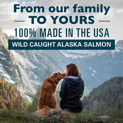 Alaska Naturals – Wild Alaska Salmon Oil Formula Dog Food Topper – EPA and DHA Omega-3 - Supplement for Healthy Skin, Shiny Coat – Made in the USA – 8 oz. Pump Bottle