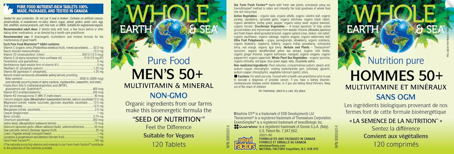 Natural Factors Whole Earth & Sea Men's 50+ Multivitamin & Mineral - görsel 6