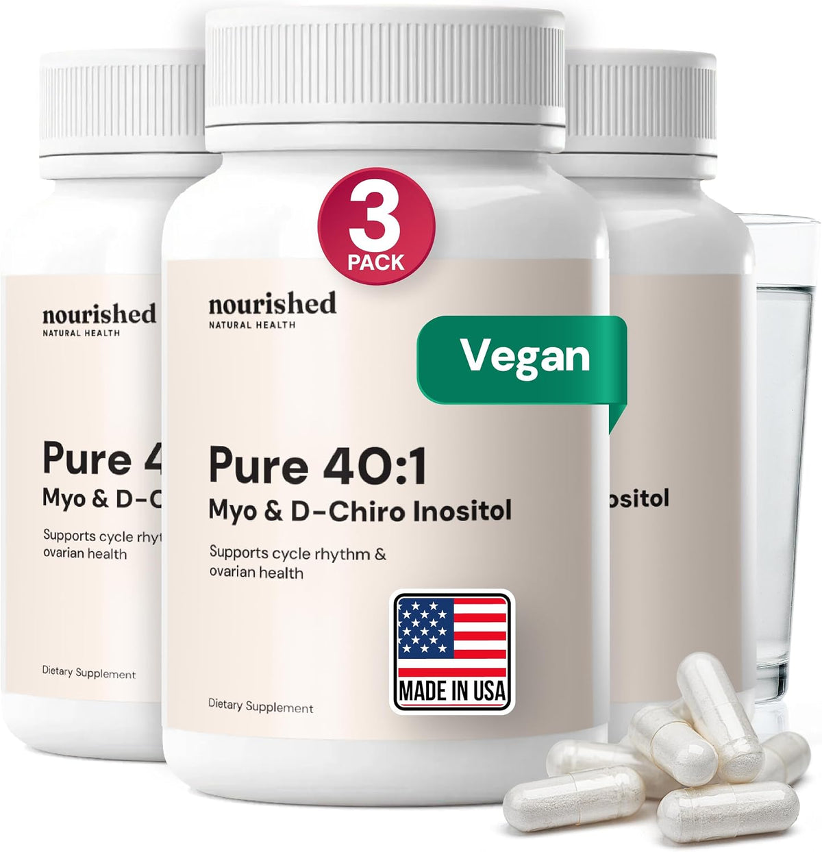 Nourished 40:1 Myo-Inositol & D-Chiro – Hormone Balance: Inositol helps maintain balanced hormone levels, which – Image 1